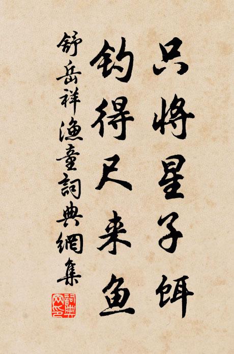 舒岳祥只将星子饵，钓得尺来鱼书法作品欣赏