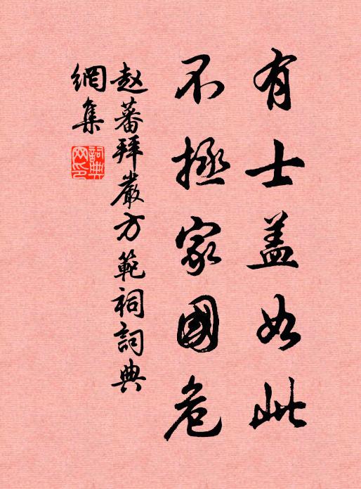 赵蕃有士盖如此，不拯家国危书法作品欣赏