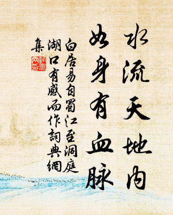 白居易水流天地内，如身有血脉书法作品欣赏