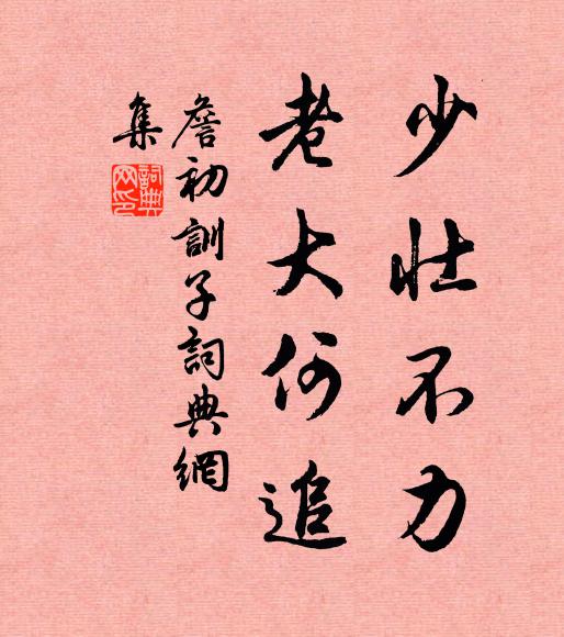 詹初少壮不力，老大何追书法作品欣赏