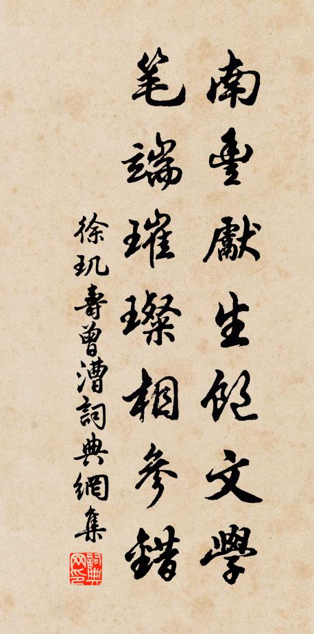 徐玑南丰先生饱文学，笔端璀璨相参错书法作品欣赏