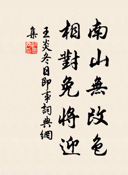 王炎南山无改色，相对免将迎书法作品欣赏