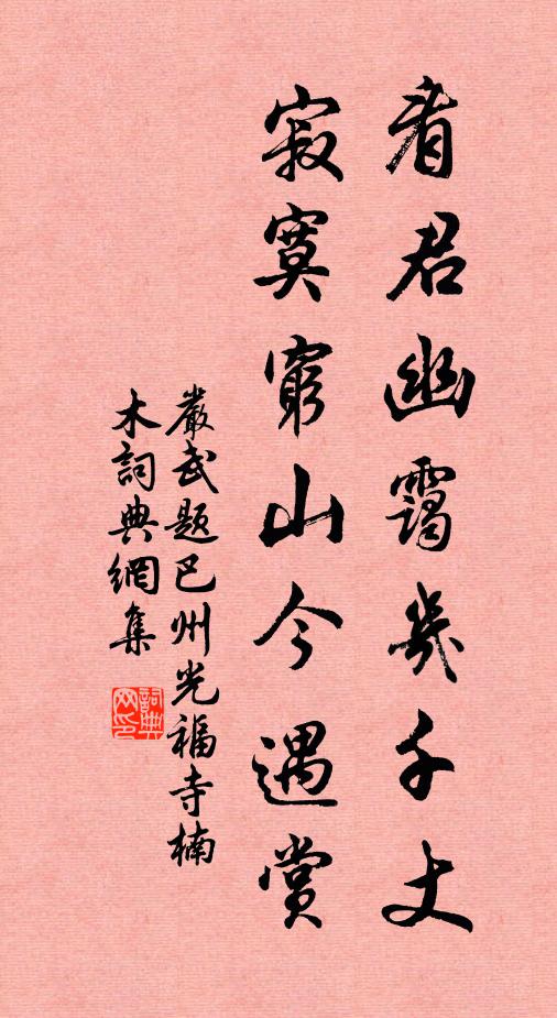 严武看君幽霭几千丈，寂寞穷山今遇赏书法作品欣赏