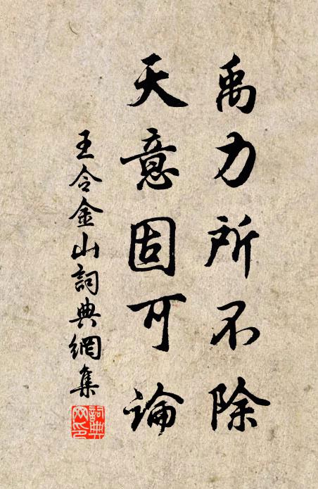 王令禹力所不除，天意固可论书法作品欣赏
