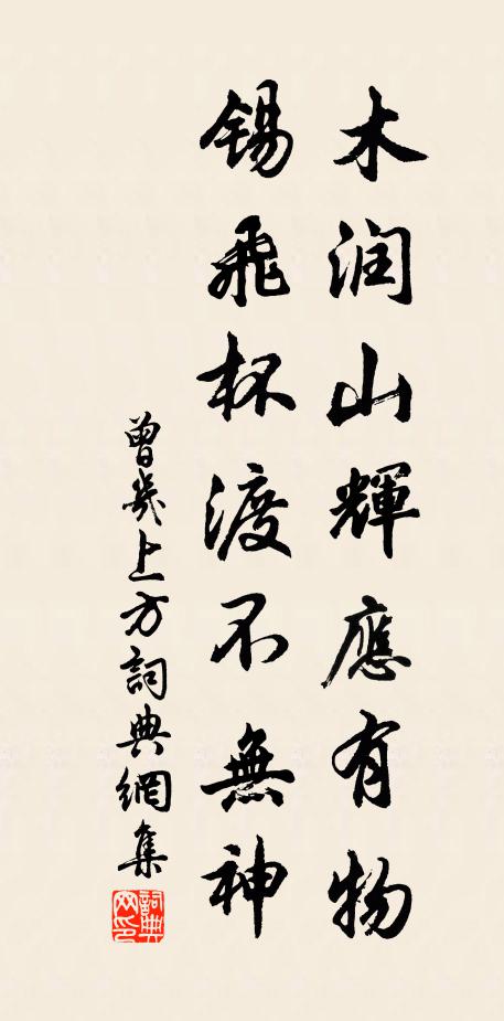 曾几木润山辉应有物，锡飞杯渡不无神书法作品欣赏