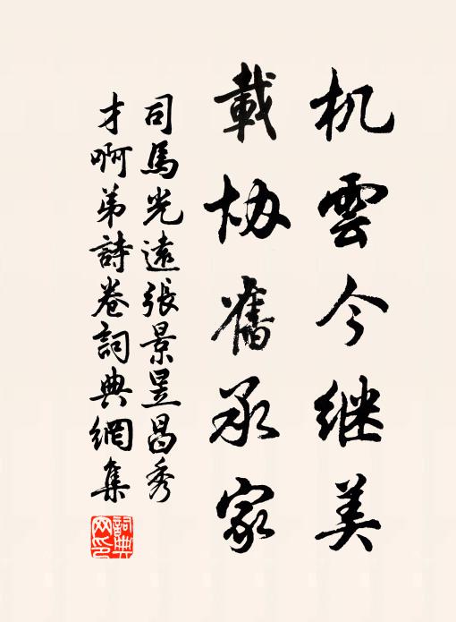 司马光机云今继美，载协旧承家书法作品欣赏