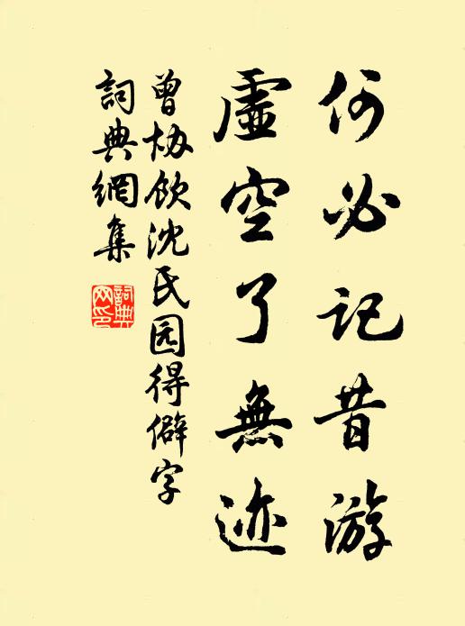 曾协何必记昔游，虚空了无迹书法作品欣赏