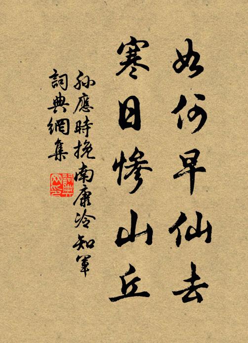 孙应时如何早仙去，寒日惨山丘书法作品欣赏