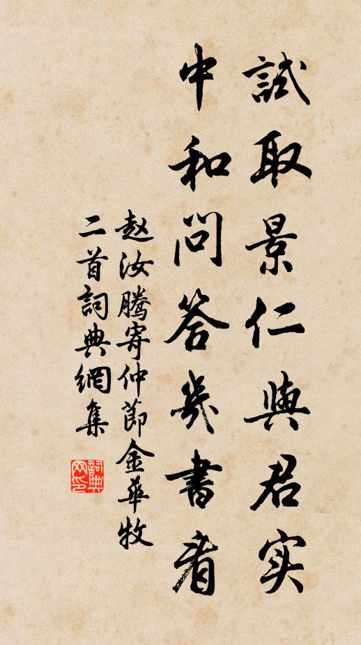 赵汝腾试取景仁与君实，中和问答几书看书法作品欣赏