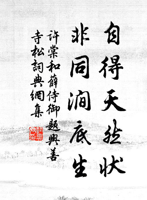 许棠自得天然状，非同涧底生书法作品欣赏