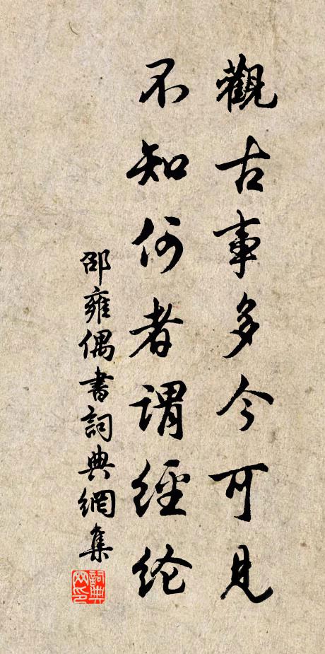 邵雍观古事多今可见，不知何者谓经纶书法作品欣赏