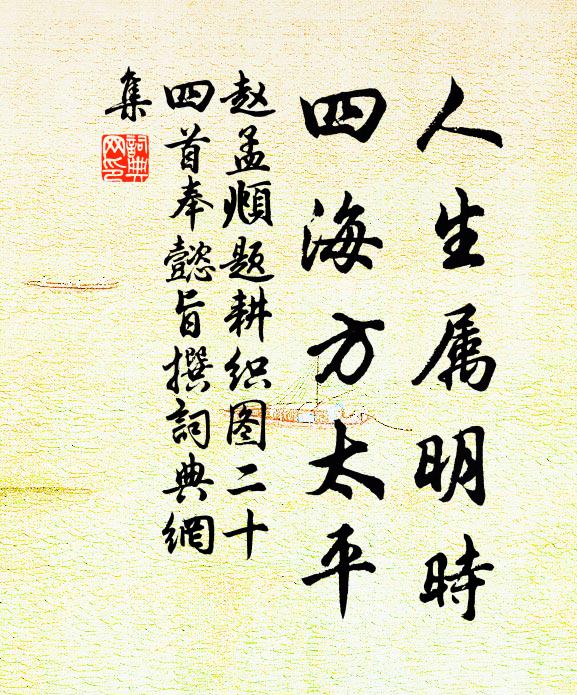 赵孟頫人生属明时，四海方太平书法作品欣赏