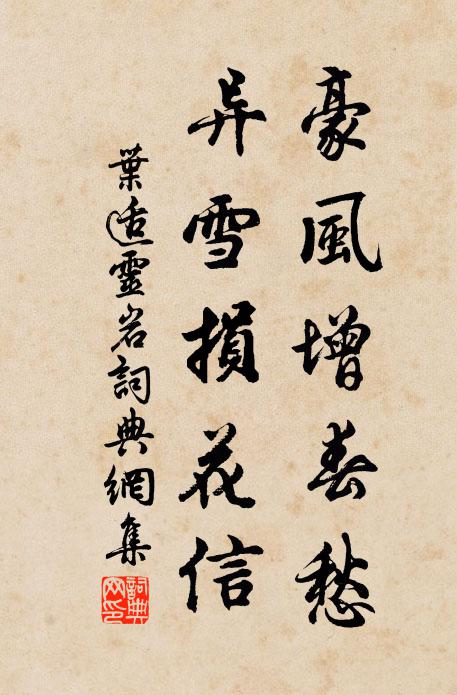 叶适豪风增春愁，异雪损花信书法作品欣赏