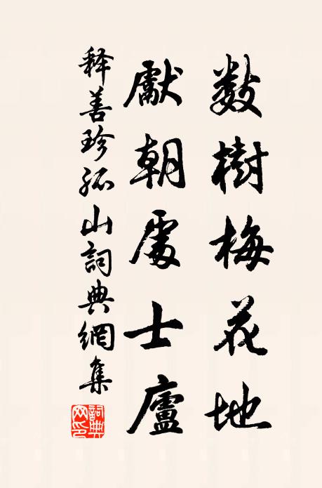 释善珍数树梅花地，先朝处士庐书法作品欣赏