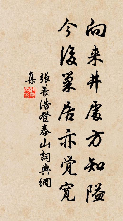 张养浩向来井处方知隘，今后巢居亦觉宽书法作品欣赏