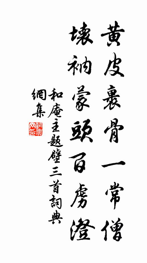 和庵主黄皮裹骨一常僧，坏衲蒙头百虏澄书法作品欣赏