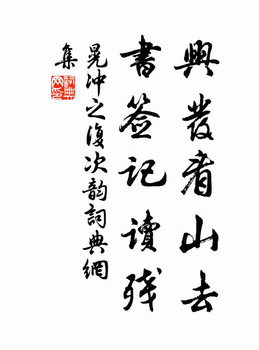 晃冲之兴发看山去，书签记读残书法作品欣赏