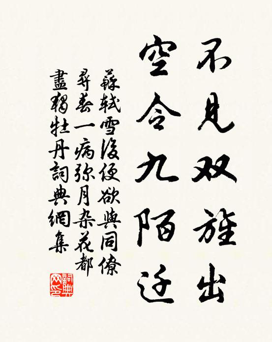 苏轼不见双旌出，空令九陌迁书法作品欣赏