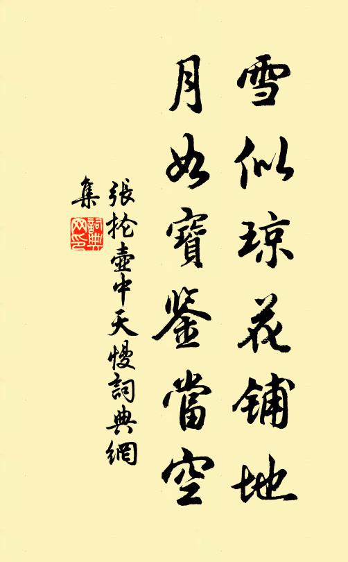 张抡雪似琼花铺地，月如宝鉴当空书法作品欣赏
