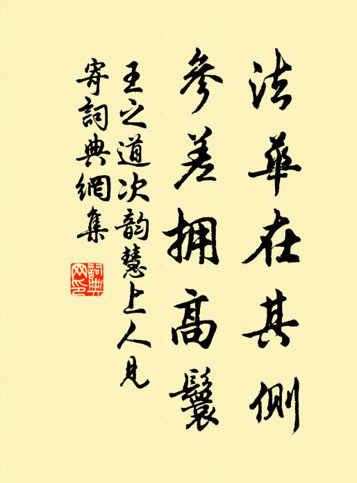 王之道法华在其侧，参差拥高鬟书法作品欣赏