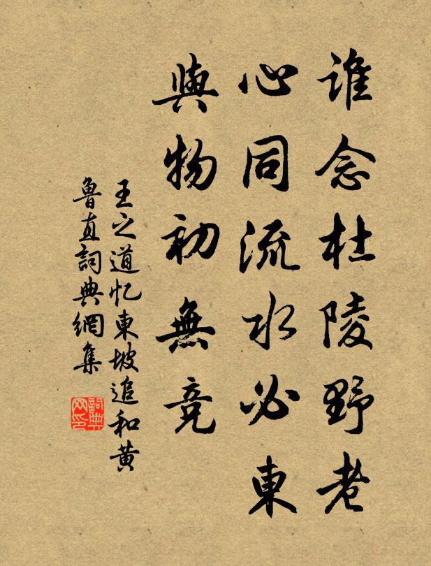王之道谁念杜陵野老，心同流水必东，与物初无竞书法作品欣赏