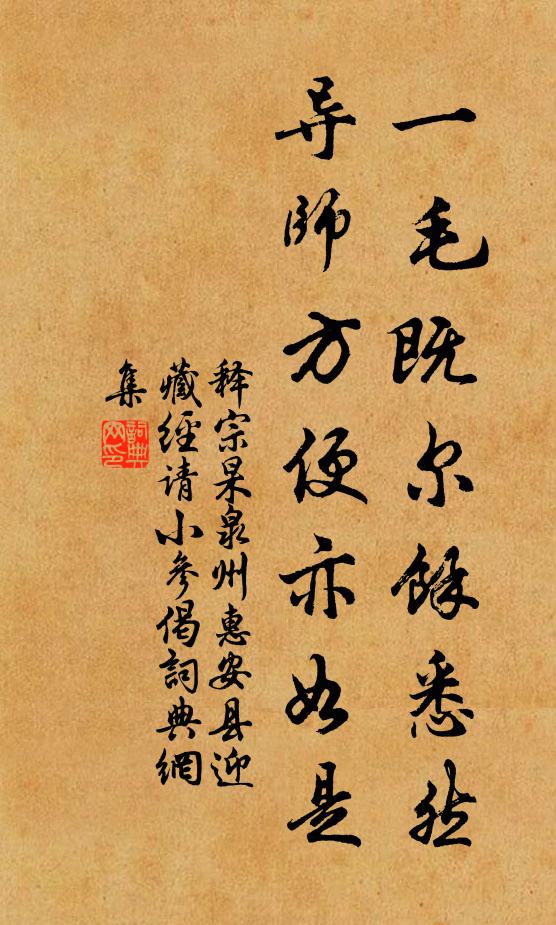 释宗杲一毛既尔馀悉然，导师方便亦如是书法作品欣赏