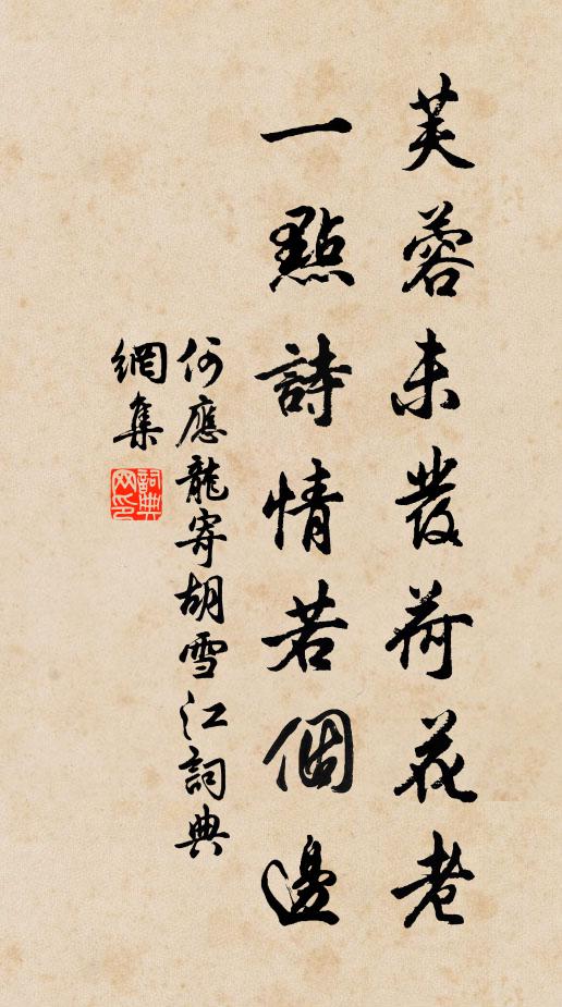何应龙芙蓉未发荷花老，一点诗情若个边书法作品欣赏