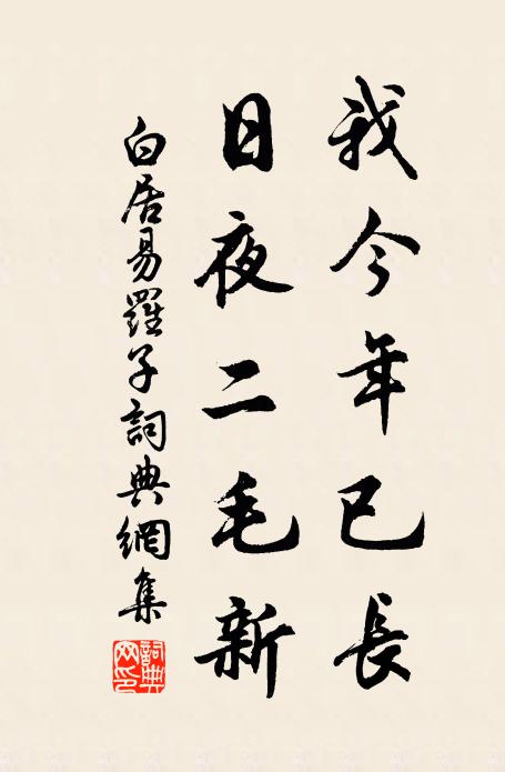 白居易我今年已长，日夜二毛新书法作品欣赏