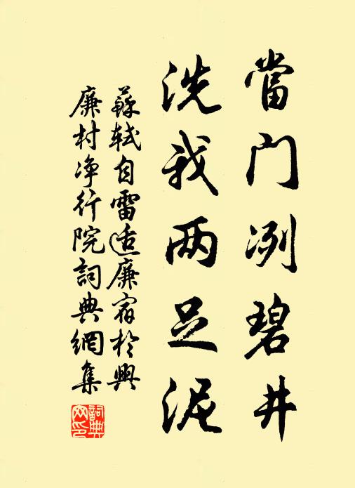 苏轼当门冽碧井，洗我两足泥书法作品欣赏