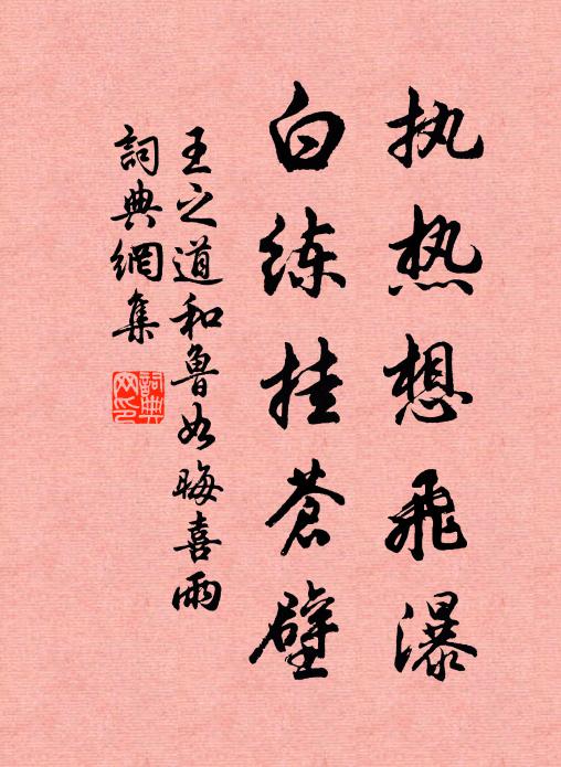 王之道执热想飞瀑，白练挂苍壁书法作品欣赏