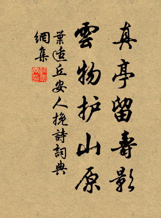 叶适真亭留寿影，云物护山原书法作品欣赏