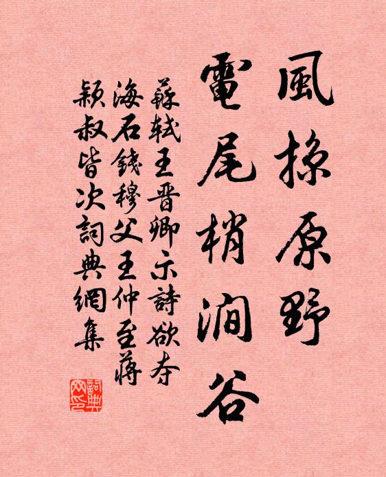 苏轼风掠原野，电尾梢涧谷书法作品欣赏