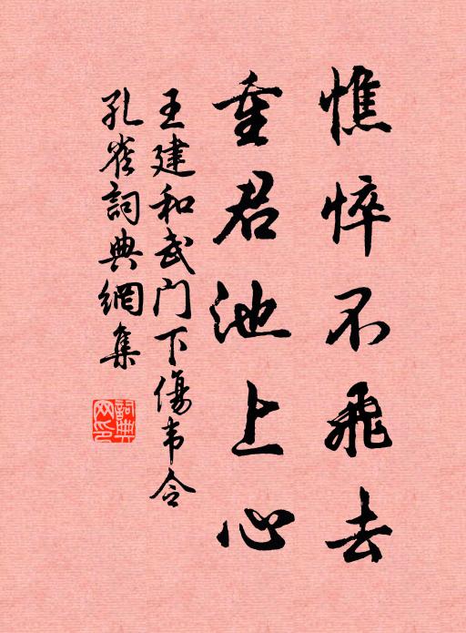 王建憔悴不飞去，重君池上心书法作品欣赏