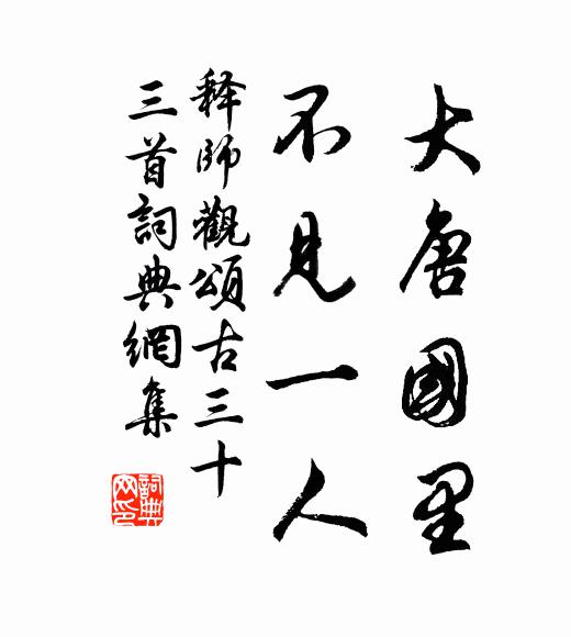 释师观大唐国里，不见一人书法作品欣赏
