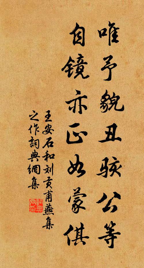王安石唯予貌丑骇公等，自镜亦正如蒙倛书法作品欣赏