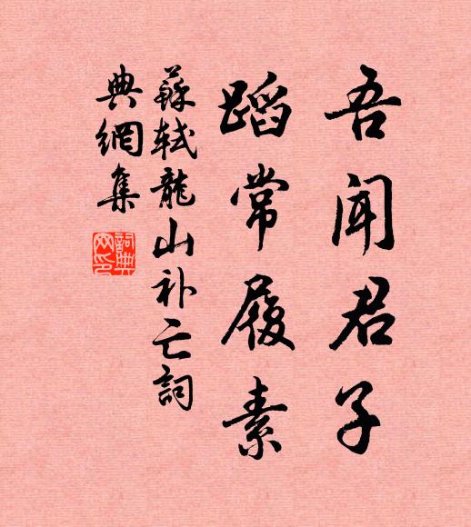 苏轼吾闻君子，蹈常履素书法作品欣赏