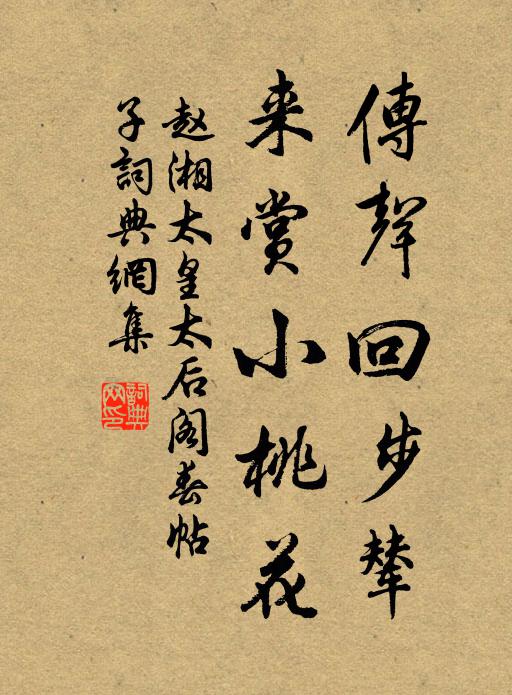 赵湘传声回步辇，来赏小桃花书法作品欣赏