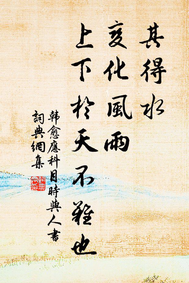韩愈其得水，变化风雨，上下于天不难也书法作品欣赏