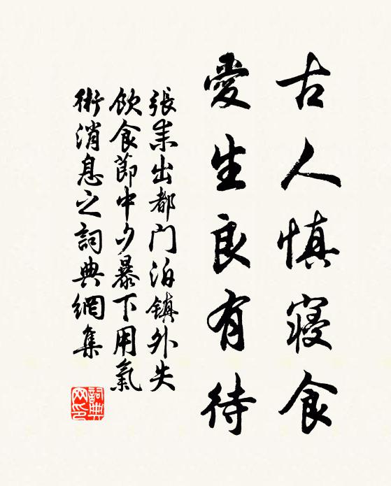 张耒古人慎寝食，爱生良有待书法作品欣赏