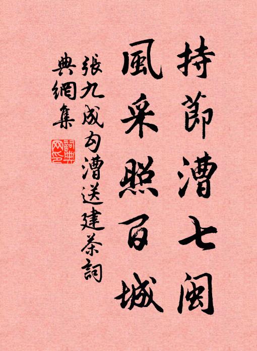 张九成持节漕七闽，风采照百城书法作品欣赏