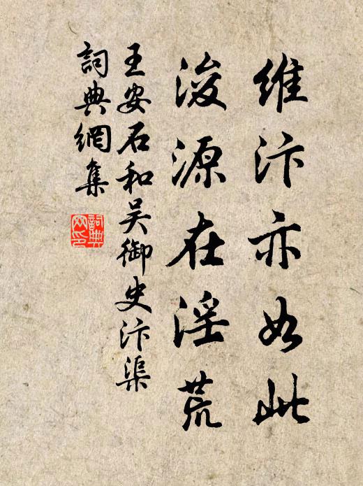 王安石维汴亦如此，浚源在淫荒书法作品欣赏