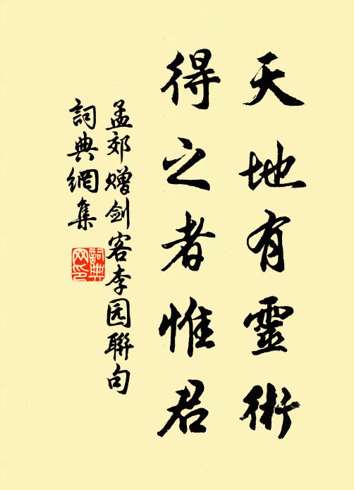 孟郊天地有灵术，得之者惟君书法作品欣赏