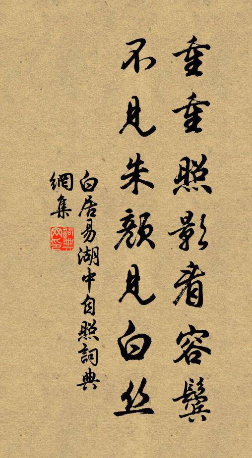 白居易重重照影看容鬓，不见朱颜见白丝书法作品欣赏