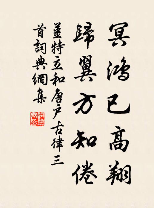 姜特立冥鸿已高翔，归翼方知倦书法作品欣赏