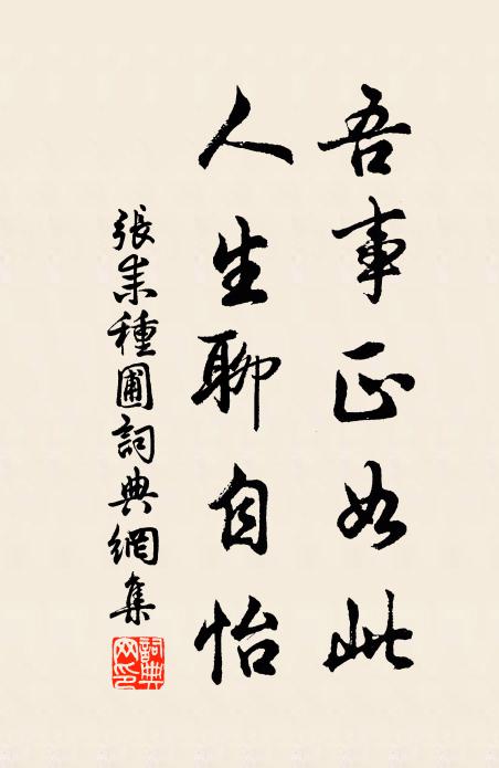 张耒吾事正如此，人生聊自怡书法作品欣赏