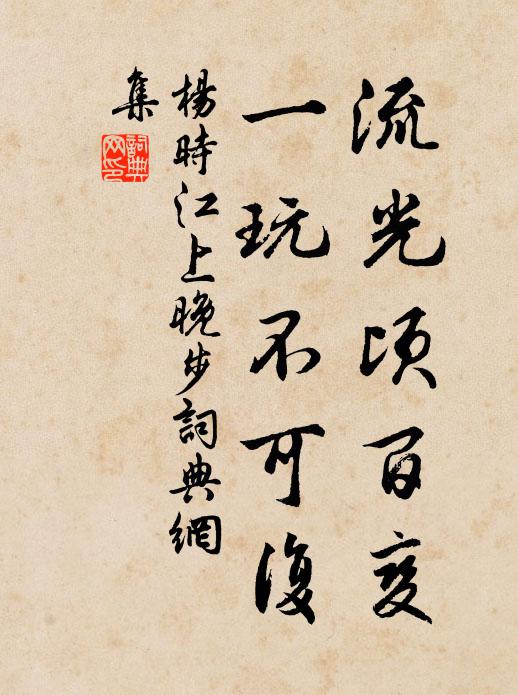 杨时流光顷百变，一玩不可复书法作品欣赏