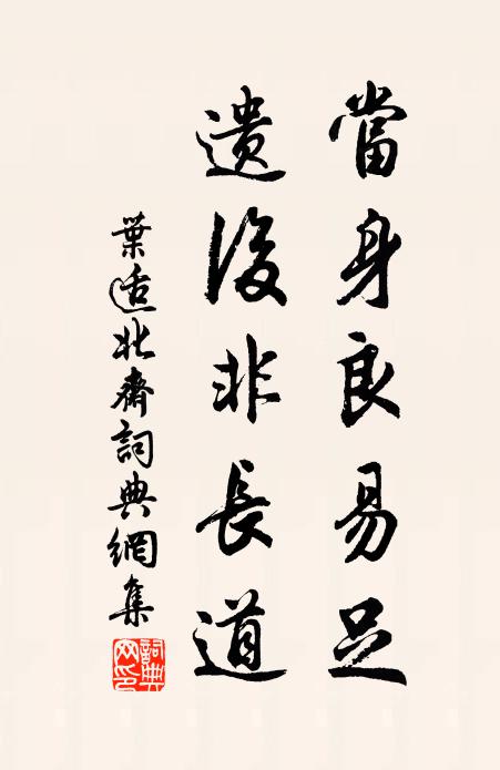 叶适当身良易足，遗后非长道书法作品欣赏