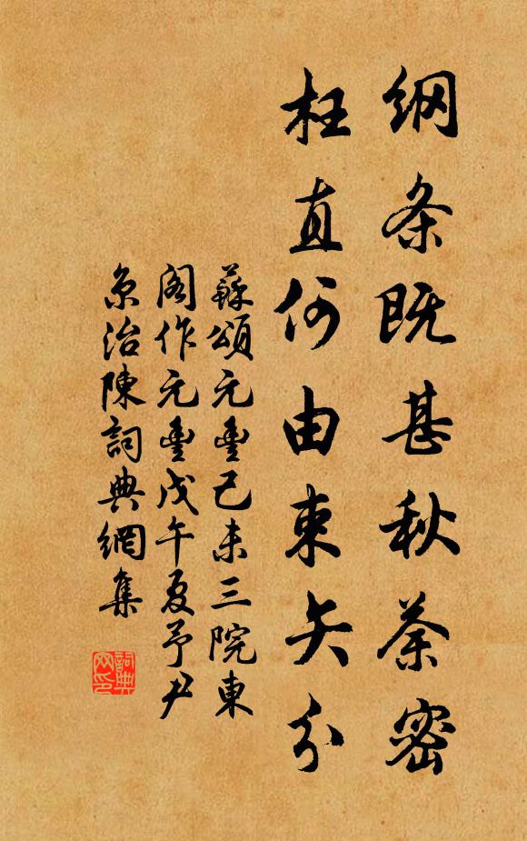 苏颂纲条既甚秋荼密，枉直何由束矢分书法作品欣赏