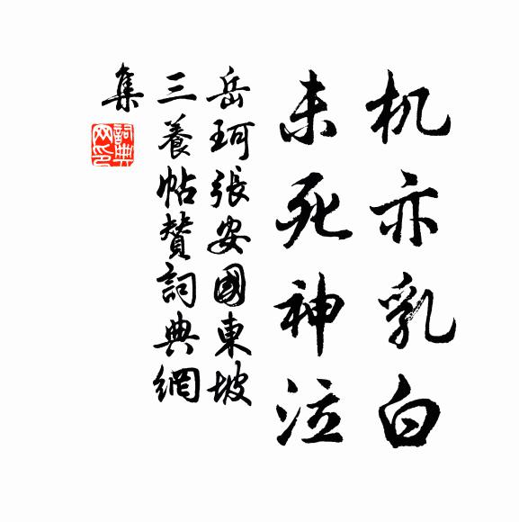 岳珂机亦乳白，未死神泣书法作品欣赏