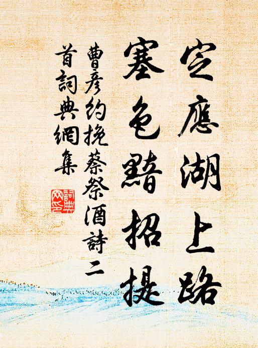曹彦约定应湖上路，塞色黯招提书法作品欣赏